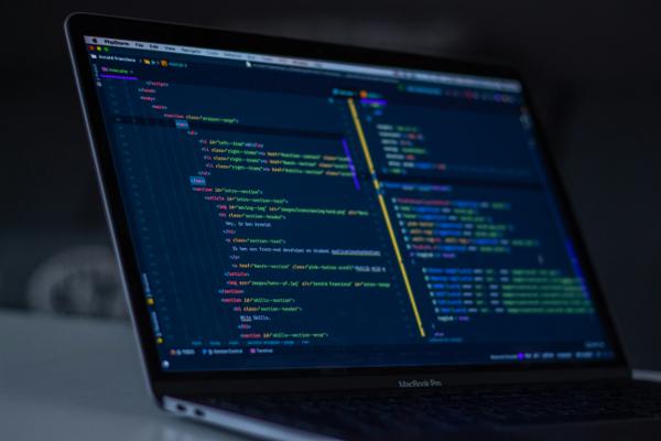 Developer workspace with dual monitors